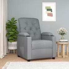 vidaXL világosszürke szövet dönthető fotel