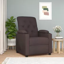vidaXL sötétbarna szövet dönthető fotel