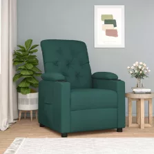 vidaXL sötétzöld szövet dönthető fotel
