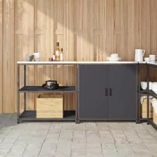   vidaXL Konyhai Tároló Készlet ajtóval 2 pcs Antracit 180 x 50 x 92 cm