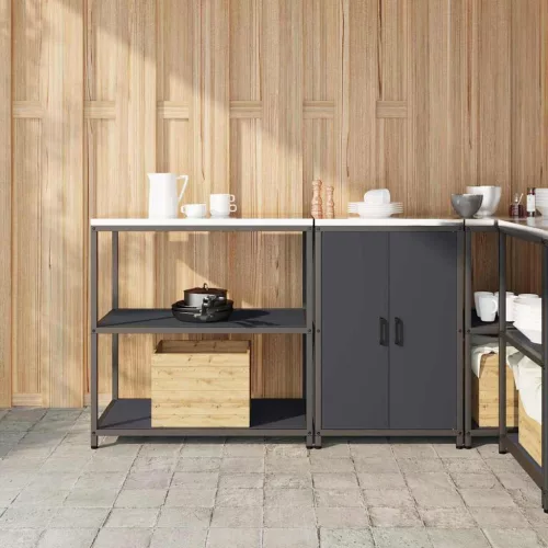 vidaXL Konyhai Tároló Készlet 2 pcs Antracitszürke 150 x 50 x 92 cm