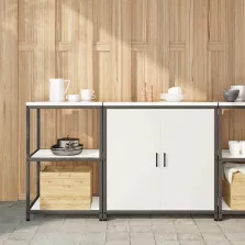   vidaXL Konyhai Tároló Készlet polcokkal 2 pcs Fehér 150 x 50 x 92 cm