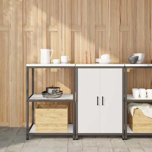 vidaXL Konyhai Tároló Készlet polcokkal 2 pcs Fehér 120 x 50 x 92 cm