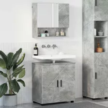   vidaXL Fürdőszoba bútor szett 2 pcs Beton szürke 61 x 35 x 64 cm