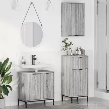   vidaXL Fürdőszoba bútor szett 3 pcs Szürke sonoma 39.5 x 36 x 88 cm