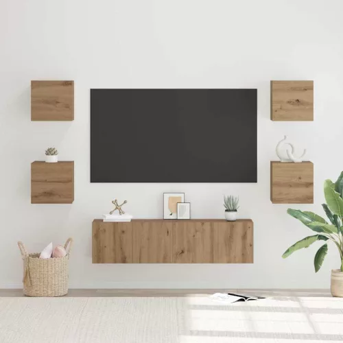 vidaXL TV szekrény garnitúra 6 pcs Artisan tölgy Faanyag