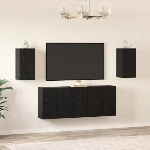 vidaXL TV szekrény garnitúra 7 pcs Musta tammi 30.5 x 30 x 60 cm