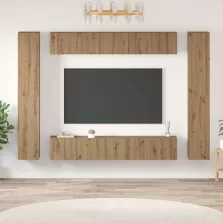   vidaXL TV szekrény garnitúra 10 pcs kézműves tölgy 30.5 x 30 x 90 cm