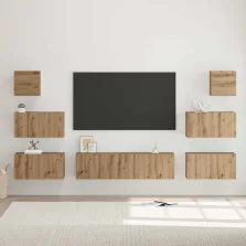 vidaXL TV szekrény garnitúra 8 pcs Artisan tölgy Faanyag