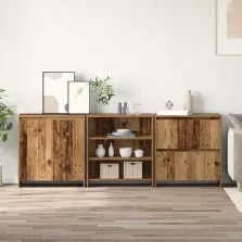 vidaXL Széf fiókkal 3 pcs Öreg fa 70 x 41 x 75 cm Faanyag