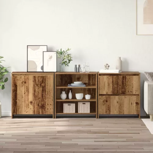vidaXL Széf fiókkal 3 pcs Öreg fa 70 x 41 x 75 cm Faanyag