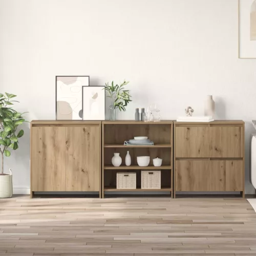 vidaXL Széf fiókkal 3 pcs Artisan tölgy 70 x 41 x 75 cm Faanyag