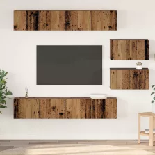 vidaXL TV Szekrény Szett 6 pcs Régi fa Közepes Faanyag