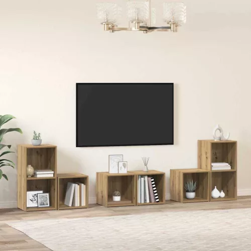 vidaXL TV Szekrény Szett 6 pcs Artisan tölgy 37 x 35 x 72 cm Faanyag