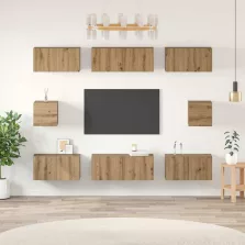 vidaXL TV szekrény garnitúra 8 pcs Artisan tölgy Faanyag
