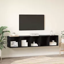   vidaXL TV Szekrény Szett 2 pcs Musta tammi 37 x 37 x 142.5 cm Faanyag