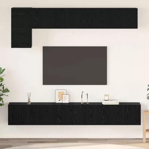 vidaXL TV szekrény garnitúra 5 pcs Musta tammi 100 x 30 x 30 cm