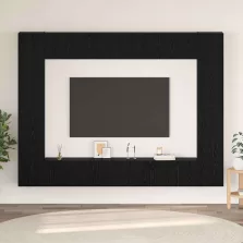   vidaXL TV szekrény garnitúra Falra szerelhető 10 pcs Musta tammi
