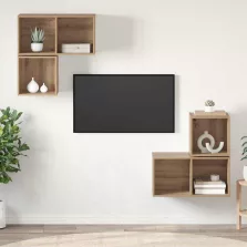   vidaXL TV szekrény garnitúra 4 pcs kézműves tölgy 37 x 37 x 72 cm