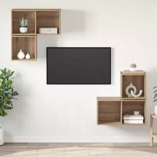 vidaXL TV szekrény garnitúra 4 pcs kézműves tölgy 37 x 37 x 72 cm