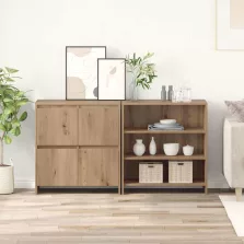   vidaXL Oldalszekrények 2 pcs kézműves tölgy 70 x 41 x 75 cm Faanyag