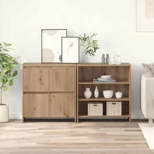 vidaXL Oldalszekrények 2 pcs kézműves tölgy 70 x 41 x 75 cm Faanyag