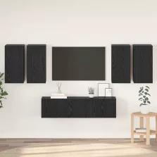   vidaXL TV szekrény garnitúra 6 pcs Musta tammi 60 x 30 x 30 cm Faanyag