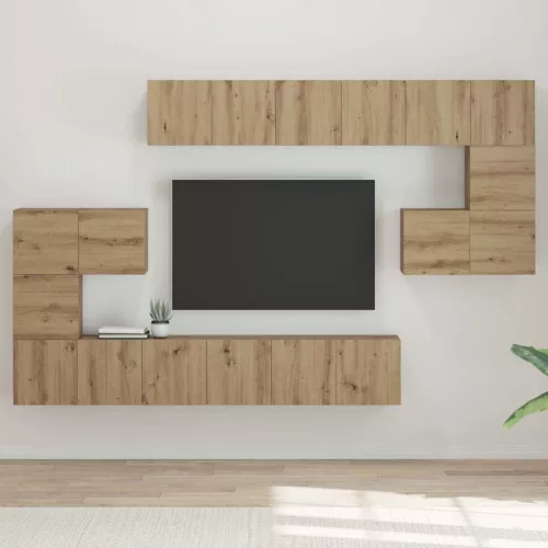 vidaXL TV szekrény garnitúra 10 pcs Artisan tölgy Faanyag