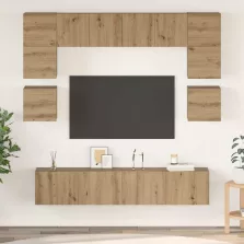 vidaXL TV szekrény garnitúra 8 pcs Artisan tölgy Faanyag