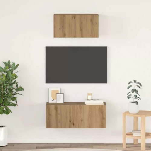 vidaXL TV szekrény garnitúra 2 pcs Artisan tölgy Faanyag