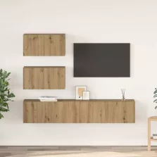 vidaXL TV szekrény garnitúra 4 pcs Artisan tölgy Faanyag