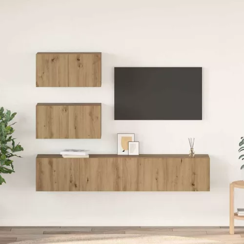 vidaXL TV szekrény garnitúra 4 pcs Artisan tölgy Faanyag