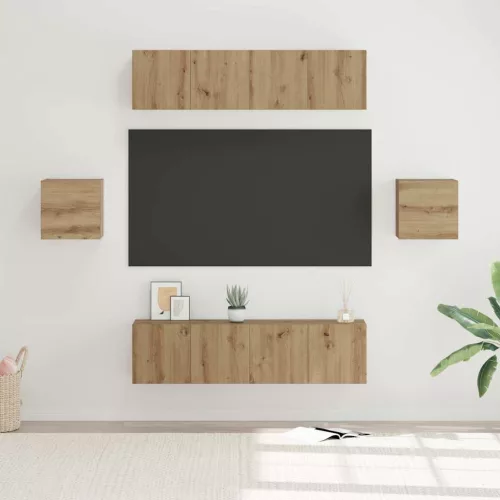 vidaXL TV szekrény garnitúra 6 pcs Artisan tölgy Faanyag