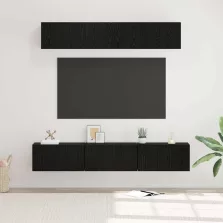   vidaXL TV szekrény garnitúra Falra szerelhető 5 pcs Fekete tölgy