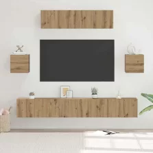 vidaXL TV szekrény garnitúra 7 pcs Artisan tölgy Faanyag