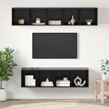   vidaXL TV szekrény garnitúra 4 pcs Musta tammi 37 x 37 x 142.5 cm