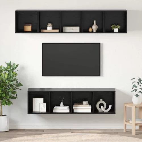 vidaXL TV szekrény garnitúra 4 pcs Musta tammi 37 x 37 x 142.5 cm