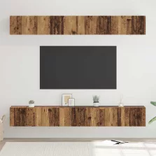   vidaXL TV szekrény garnitúra 6 pcs Régi fa 80 x 30 x 30 cm Faanyag