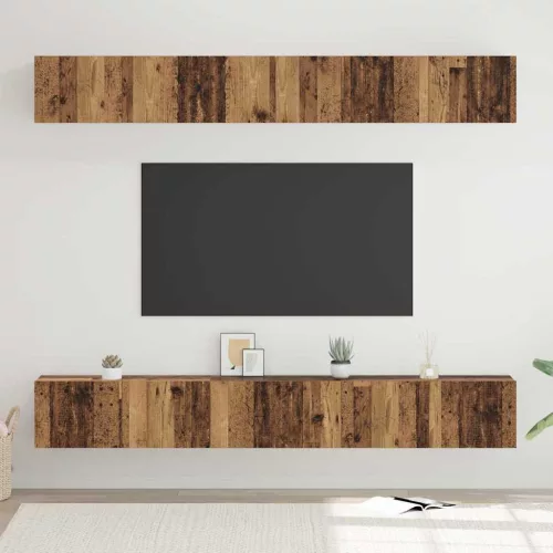 vidaXL TV szekrény garnitúra 6 pcs Régi fa 80 x 30 x 30 cm Faanyag