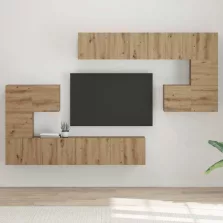   vidaXL TV egységek Falra szerelhető 4 pcs Artisan tölgy Faanyag