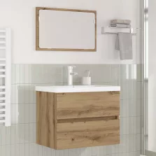   vidaXL Fürdőszoba bútor szett fiókkal 3 pcs Artisan tölgy Faanyag