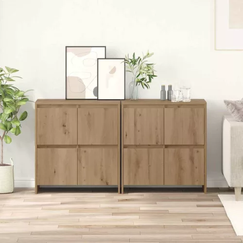 vidaXL Oldalszekrények 2 pcs kézműves tölgy 70 x 41 x 75 cm Faanyag