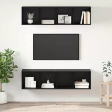   vidaXL TV szekrény garnitúra 2 pcs Musta tammi 37 x 37 x 142.5 cm