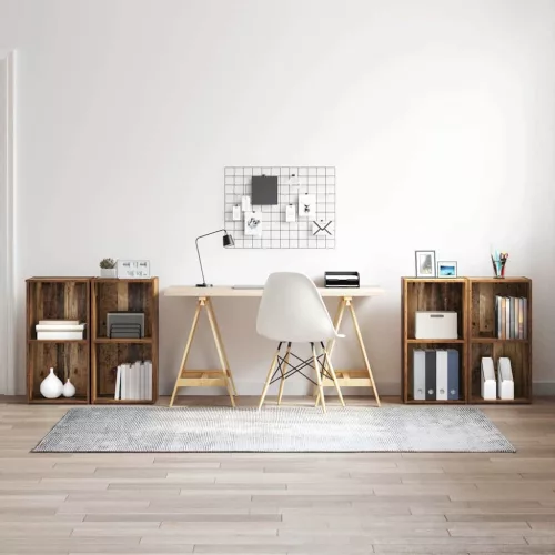 vidaXL TV szekrény garnitúra 4 pcs Régi fa 37 x 35 x 72 cm Faanyag