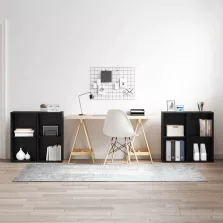   vidaXL TV szekrény garnitúra 4 pcs Musta tammi 37 x 35 x 72 cm Faanyag