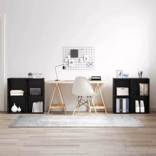 vidaXL TV szekrény garnitúra 4 pcs Musta tammi 37 x 35 x 72 cm Faanyag