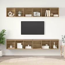   vidaXL Fali TV Szekrény 4 pcs kézműves tölgy 37 x 37 x 107.5 cm