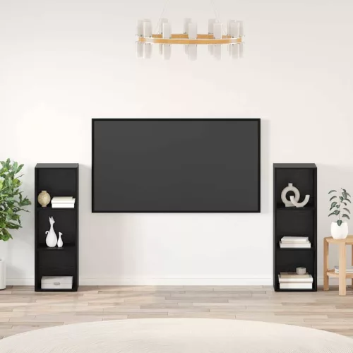 vidaXL TV szekrény garnitúra 2 pcs Musta tammi 107 x 35 x 37 cm