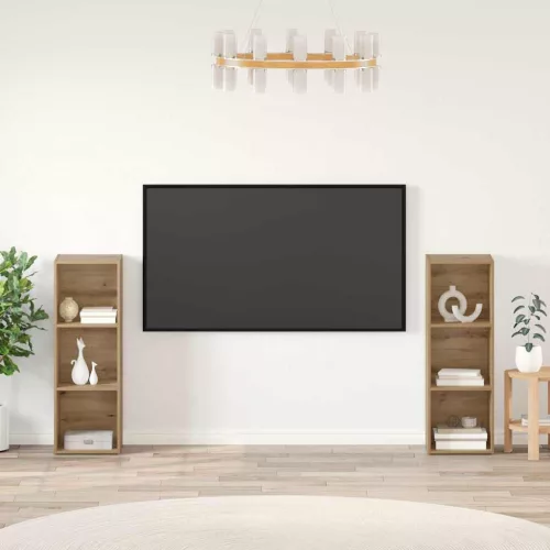 vidaXL TV szekrény garnitúra 2 pcs kézműves tölgy 107 x 35 x 37 cm