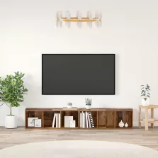 vidaXL TV szekrény garnitúra 2 pcs Öreg fa Faanyag